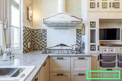 Küchendesign ohne Oberschränke: Foto-Beispiele, Layout-Funktionen