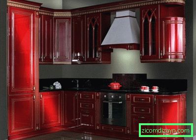 Küche mit einer dunklen Tischplatte, abhängig von der Farbe der Küchenzeile (96 + Fotos)